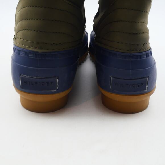 NEW Tommy Hilfiger Women's 8 Rainah Winter  Snow Rain Duck Boots Green Blue - Picture 4 of 10